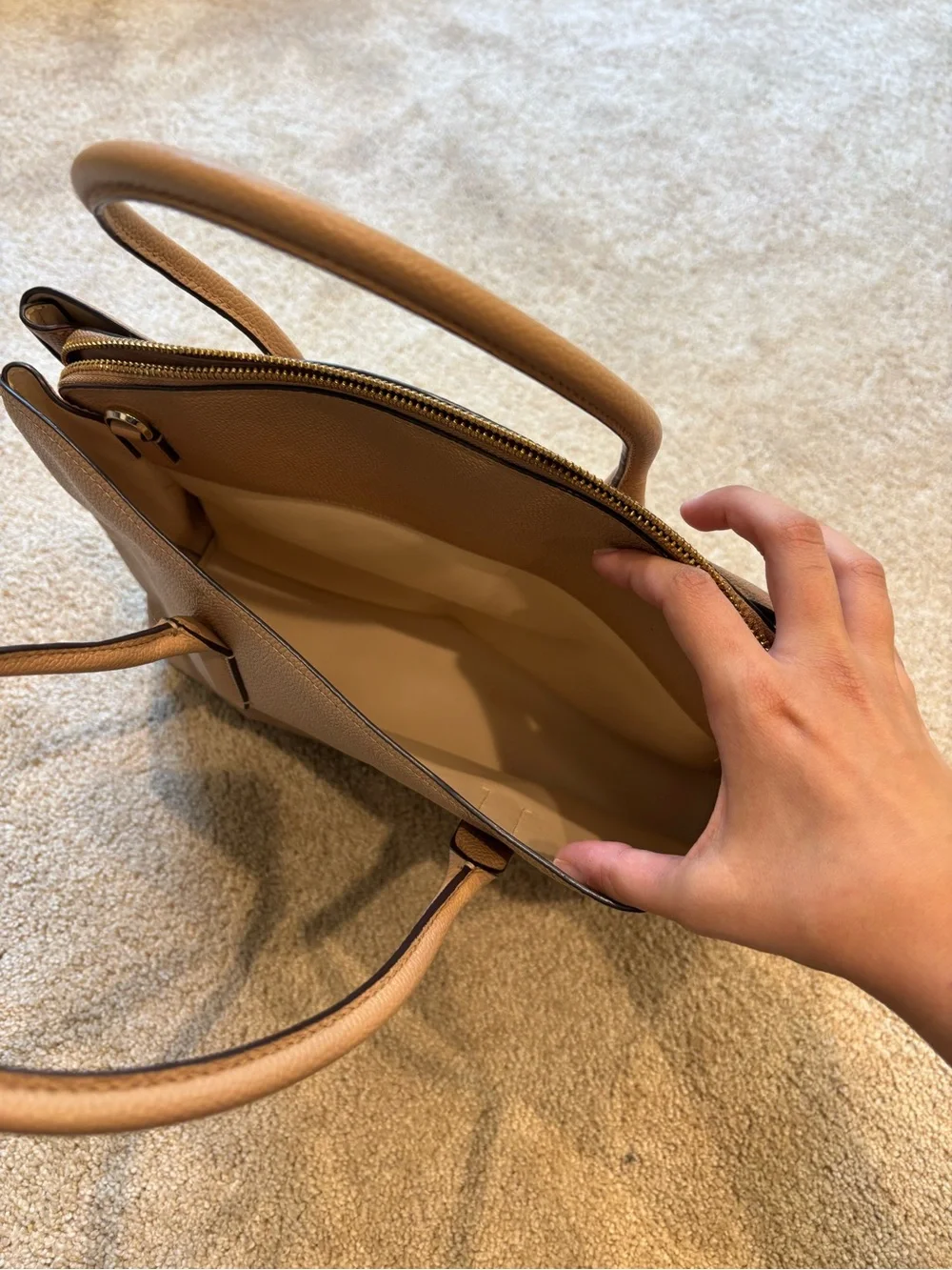 kate spade tan pebble leather satchel